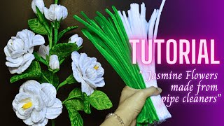 😍LEARN FOR FREE😍 how to make Jasmine Flowers 🌸🌼 with pipe cleaners 😘😘😘