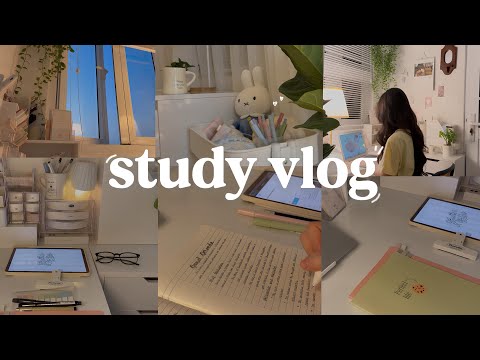 STUDY VLOG |  morning  productive day, studying, note, motivation  ˚ ༘