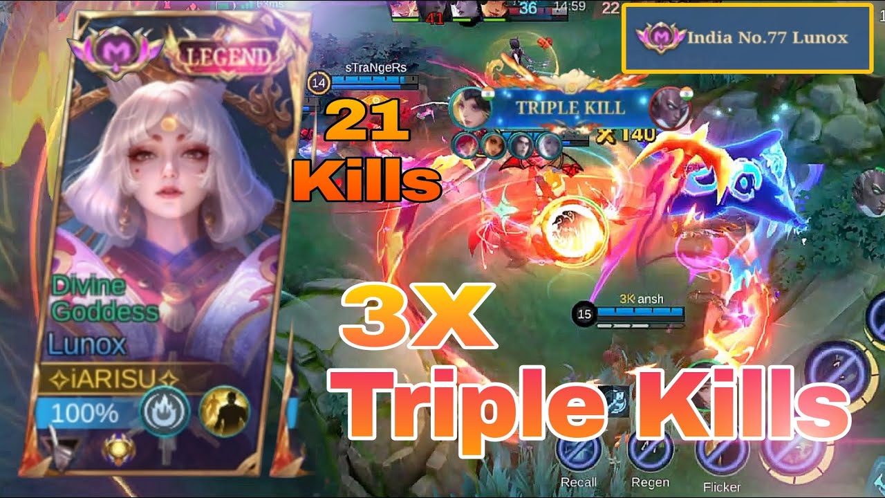 21 KILLS + 3x TRIPLE KILLS !!! GLOBAL LUNOX GAMEPLAY 2025 ! BUILD TOP 1 GLOBAL LUNOX