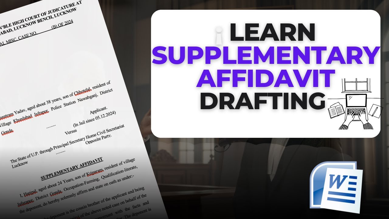 Do This If You Missed Something in Your Case - 2026 | Drafting Tutorial of Supplementary Affidavit