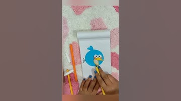 Angry bird drawing and coloring #bluebird #shorts
