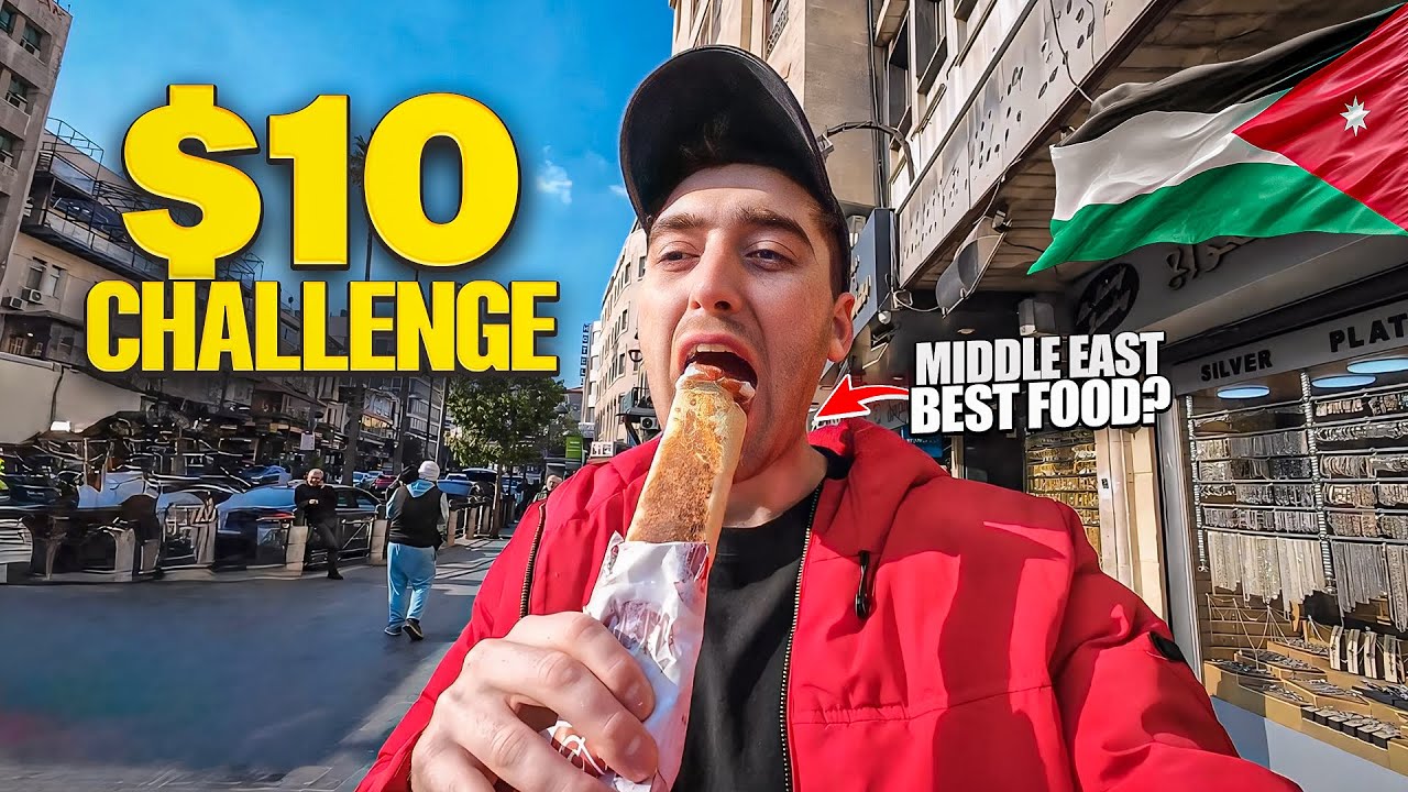 $10 STREET FOOD CHALLENGE IN JORDAN 🇯🇴 (Best food in the Middle East?)