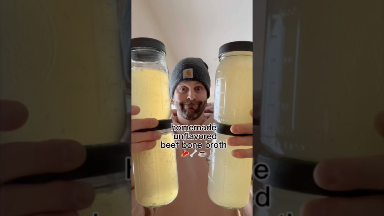 Homemade Unflavored Beef Bone Broth 🥩🦴☕️ 
