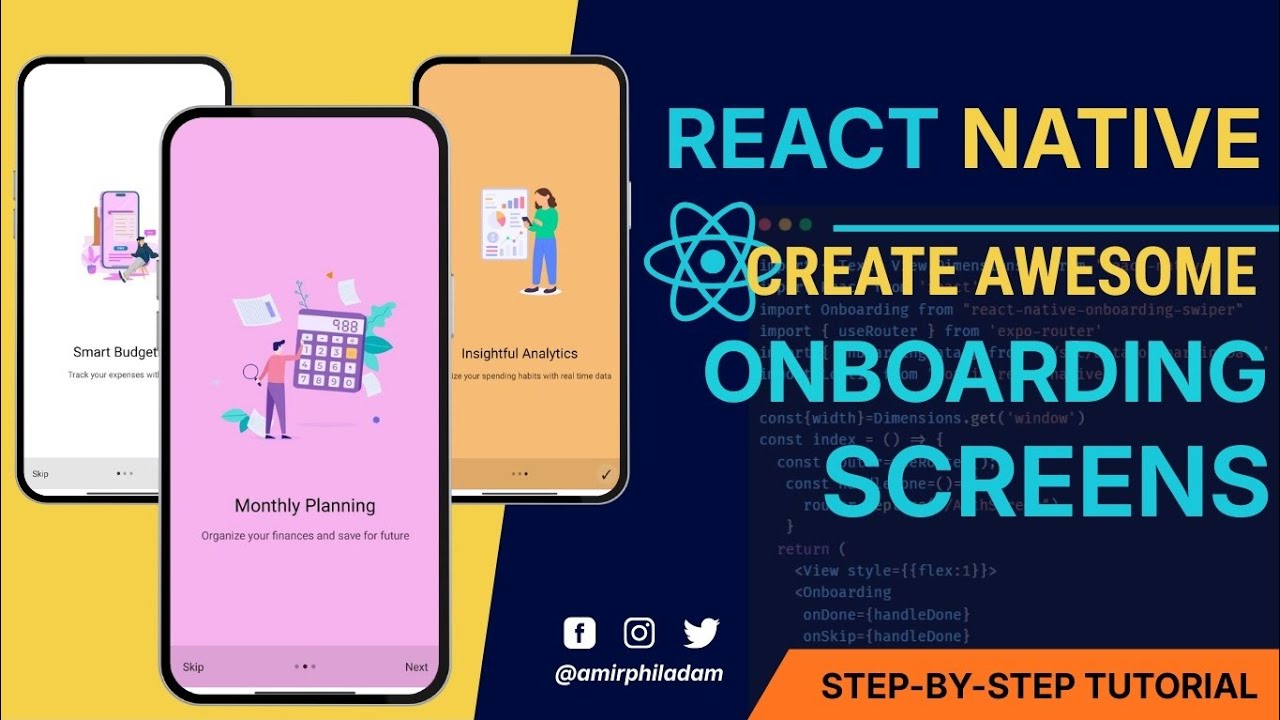 Animated Onboarding Screen in React Native using Lottie & Onboarding Swiper