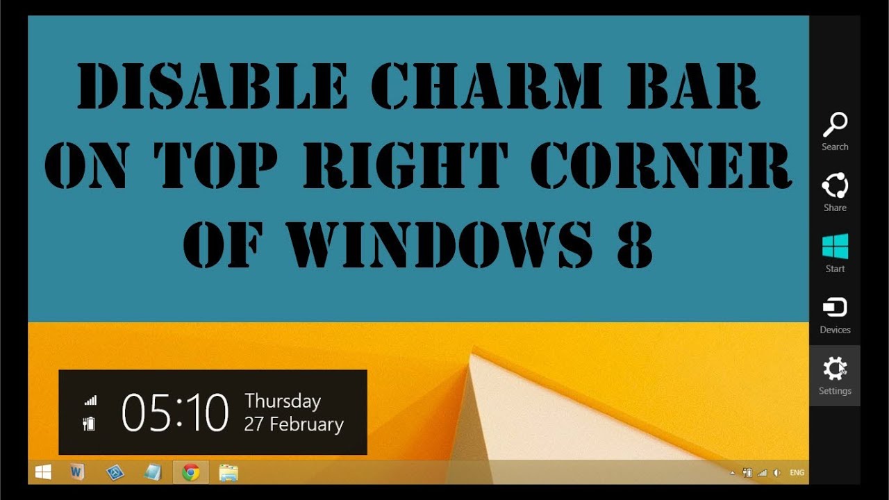 Disable or Remove Charm Bar on Windows 8 (Partially)