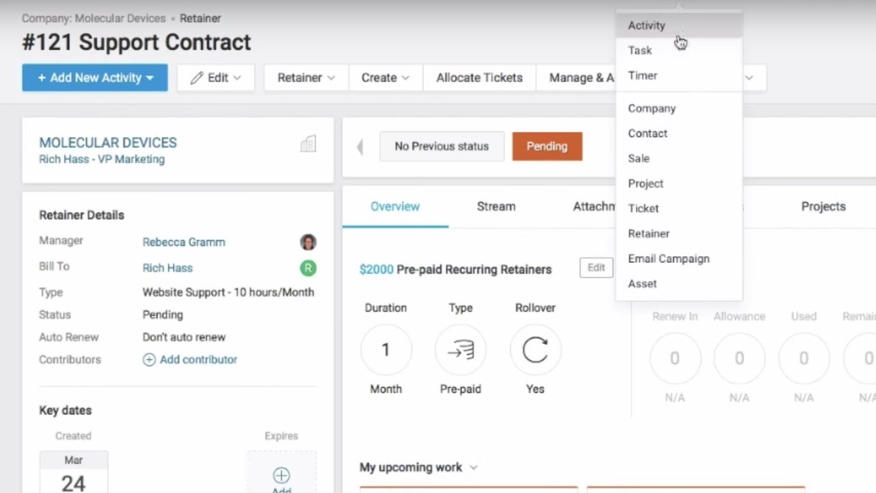 Allocating Existing Work - Accelo