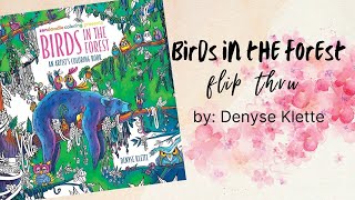 Birds in the Forest | Denyse Klette| Flip Thru | Adult Coloring