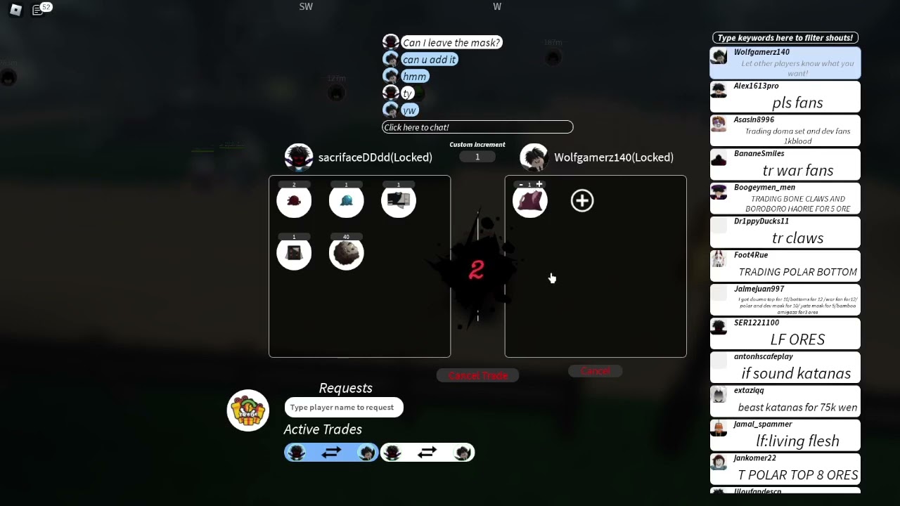 Trading my akaza top (Project Slayer)