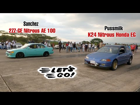 2zz-ge Nitrous Ae100 Vs K24 Nitrous EG At Vernamfield Drag Race Sunday