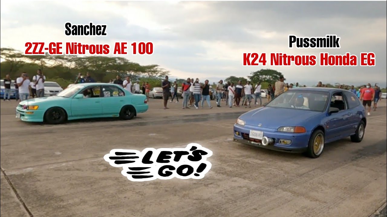2zz-ge Nitrous Ae100 Vs K24 Nitrous EG At Vernamfield Drag Race Sunday