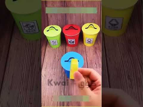 عمل صندوق سلة من كوب   اشغال يدوية