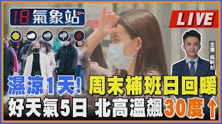 【TVBS18氣象站】濕涼1天! 周末補班日回暖 好天氣5日 北高溫飆30度↑|主播吳軒彤 說氣象LIVE