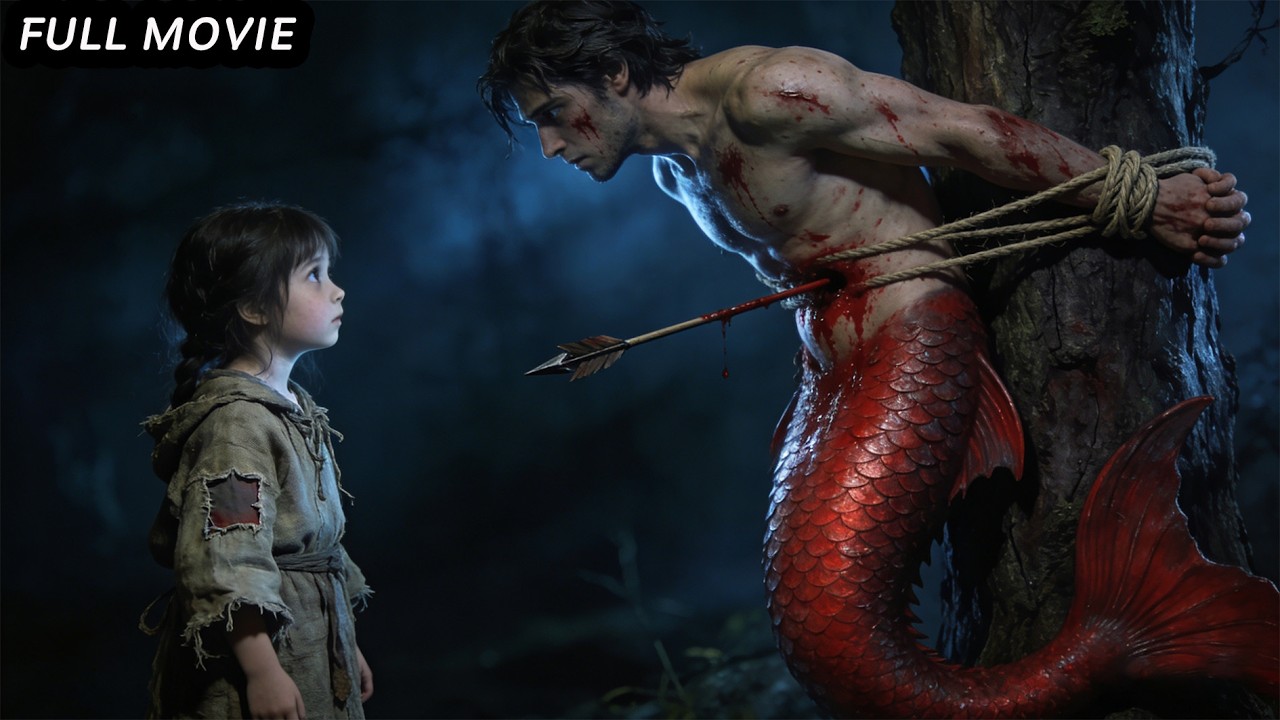 The girl rescued a merman who was pinned to a tree by a golden arrow, actually he was the king!!