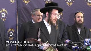 Town of Ramapo Freedom Award Presented to Yosef Gluck for his Heroic Actions during Monsey Attack