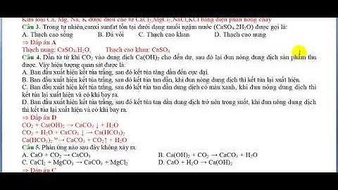 Bài tập cơ bản kim loại kiềm, kiềm thổ và hợp chất