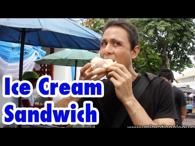 Thai Ice Cream Sandwich (in a Bun) ไอติมขนมปัง | Mark Wiens