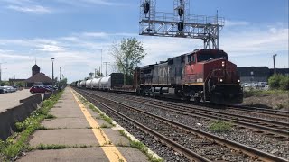 IC C44-9W 2707 with K5LA!! CN 2707 flies by Dorval VIA on CN 372. With @railfancharles8289