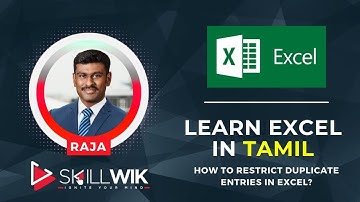 Learn Excel in Tamil | How to Restrict Duplicate Entries in Excel | Excel Basics for beginners Tamil