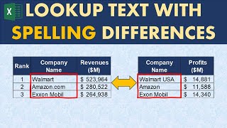 How to Lookup Names with Spelling Errors (All types of Spelling mistakes), Excel Vlookup and Xlookup