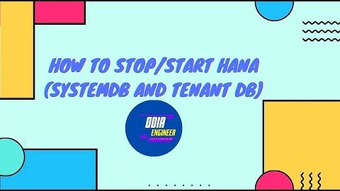 How to stop/Start Hana Database | Tenant DB stop and start | SAPBASIS | HANA @odia_engineer