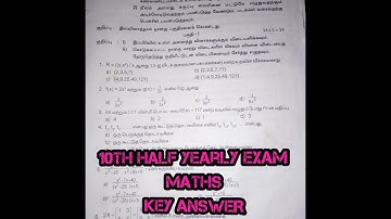 TN 10TH HALF YEARLY EXAM MATHS/KEY ANSWER/2019-2020/ NEW SYLLABUS / 10TH MATHS 2019-2020