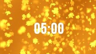 5 Minute Countdown Timer | Fall Leaves | Silent