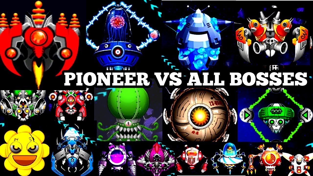 Pioneer Vs All Bosses Space Shooter Galaxy Attack Gameplay 2018 Youtube