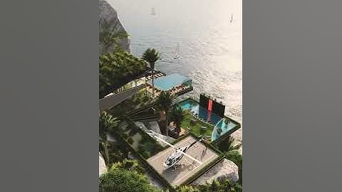 Ocean view - Luxury Mountain Resort design #shorts #animation #lumion