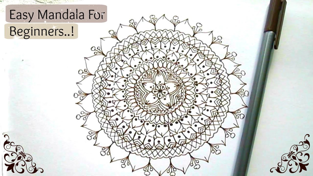 Easy Mandala for Beginners- (Step by step tutorial) - YouTube