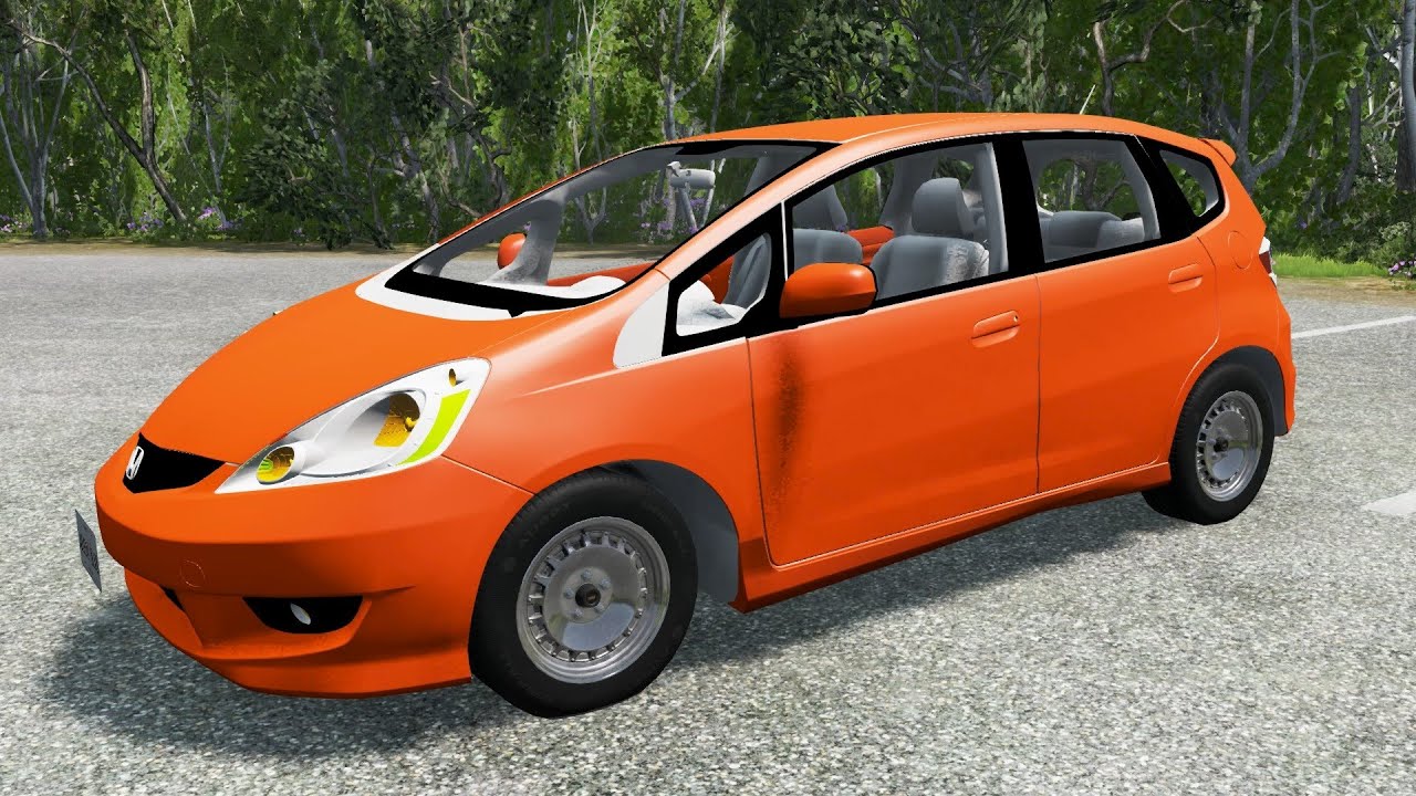 BeamNG.drive - Honda Fit Sport 2009 - Car Show Test Drive Crash . 4K