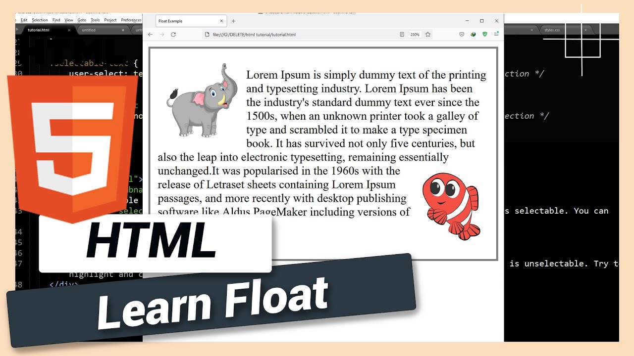 Learn about Float | HTML and CSS Tutorial - YouTube