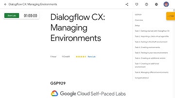 Dialogflow CX Managing Environments GSP929