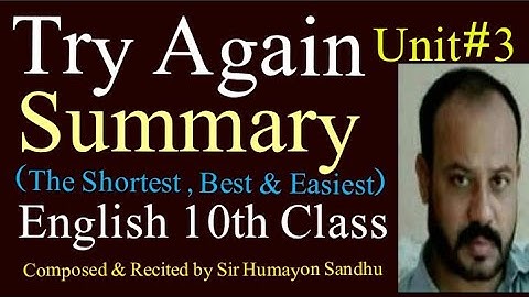 Try Again summary 10th class | Try Again poem 10th class | Try Again summary | English 10th grade