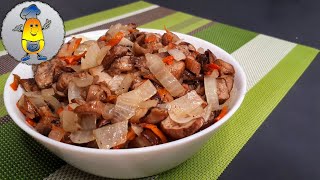 Как пожарить ЗАМОРОЖЕННЫЕ ГРИБЫ - вкусно и правильно! Жаренные белые грибы с морковкой и луком.