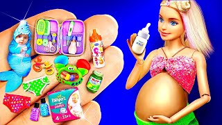 46 DIY Ideas for PREGNANT BARBIE and MOMs \/ How to make baby dolls bottle, pacifier, stroller, crib