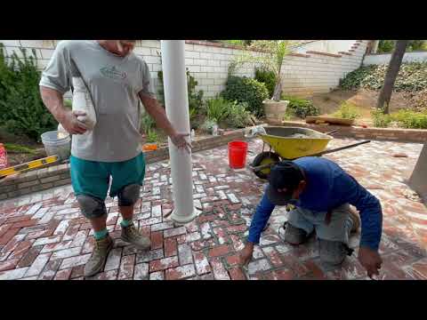 Pablo and The Man. DIY. How to grout brick pavers.