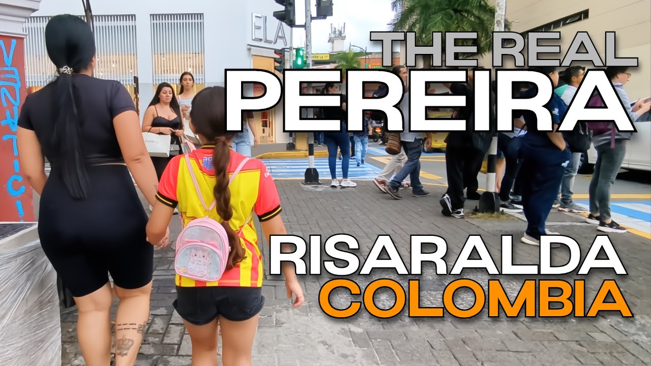 Almost sunset at Pereira, Risaralda in 4K | Walk tour from Calle 17 and Carrera 6 | People & Street