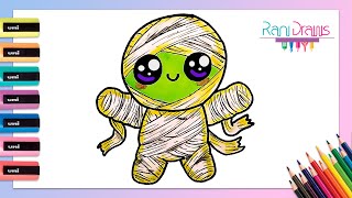 Cómo Dibujar Una Momia Kawaii - Dibujos Fáciles Paso A Paso Tutorial De Dibujo