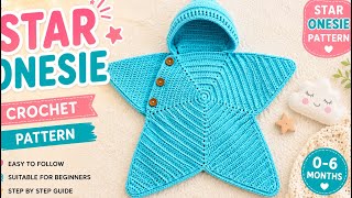 Crochet Star Pattern Baby Sleeping Bag / 0-3 months
