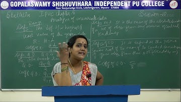 STATISTICS | 1st PUC | CH 05 | ANALYSIS OF UNIVARIATE DATA | S10