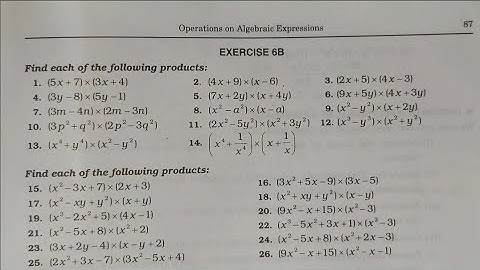 Class 8 Exercise 6B | Algebraic Expression Chapter 6 | CBSC | Rs Agarwal | Mathmandi 