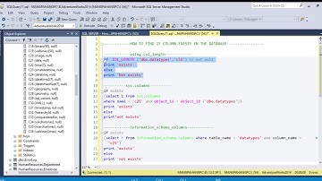 HOW TO FIND COLUMN IF  EXISTS OR NOT  IN THE DATABASE