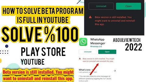 how to solve youtube beta program is full