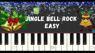 Jingle Bell Rock 🔔 - Bobby Helms Easy piano Tutorial + Sheets BEGINNER