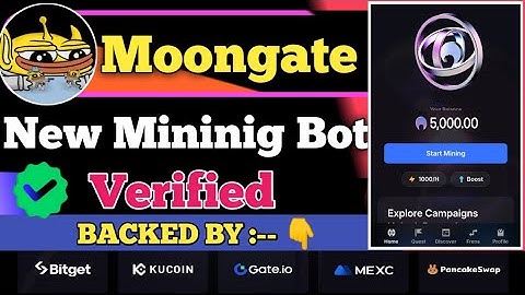Moongate Bot Telegram Airdrop || Backed By  Bitget, Kucoin||Teligarm verified Project | Moongate Bot