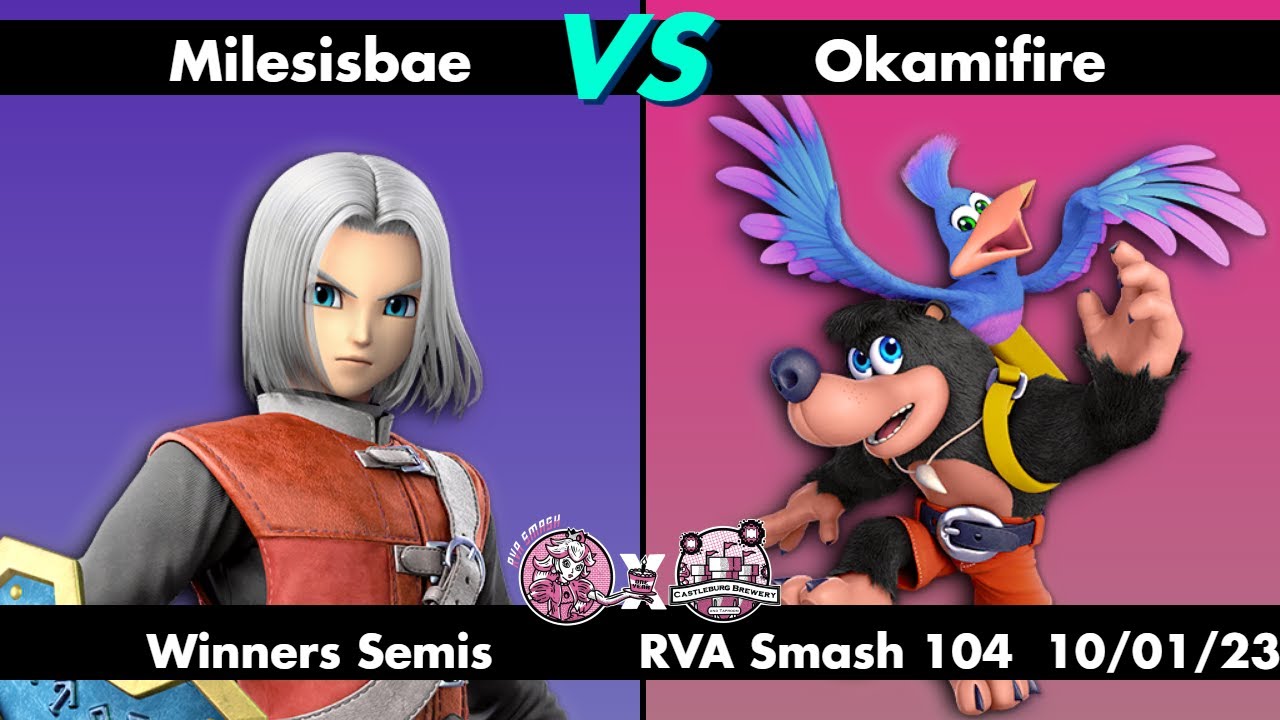 RVA Smash 104: Milesisbae (Hero) vs Okamifire (Banjo & Kazooie), Winners  Semis, 28 Entrants