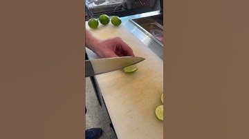 How to cut a lime (or a lemon). To be used to garnish beverages.