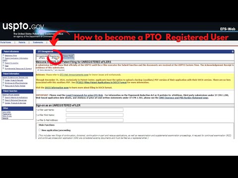 How to become a  USPTO REGISTERED  USER / FILER   for 2022