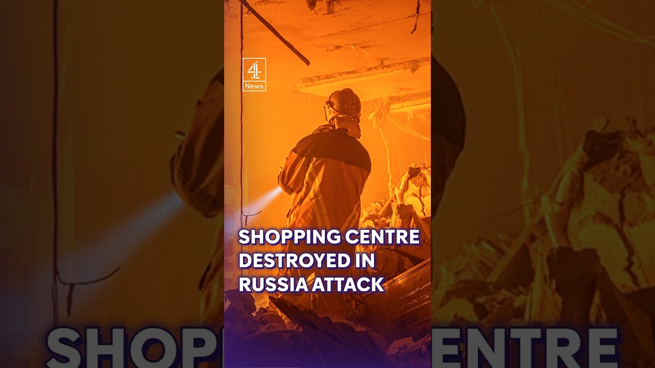 Shopping centre destroyed on Russian attack on south-eastern Ukraine