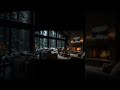 No Ads Fireplace Blizzard ASMR - Snow Storm Sound Sleep With Fireplace Burning For Deep Sleeping